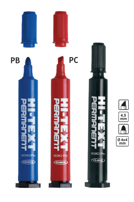 Markery Permanent 830
PC/PB Hi-Text Fibracolor