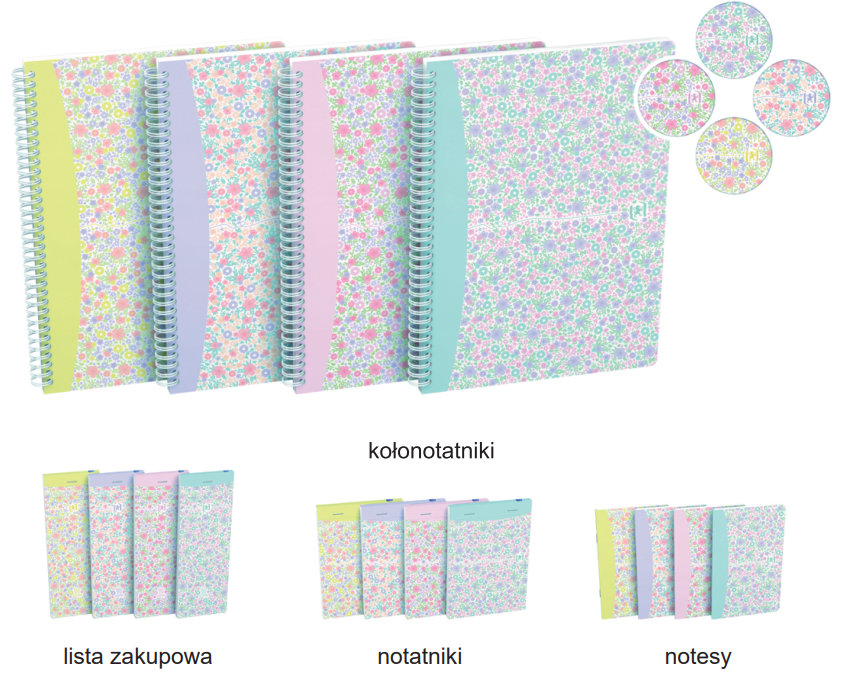 Kołozeszyty i bloki notatnikowe Floral