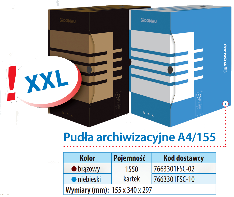 Pudła archiwizacyjne A4/155
