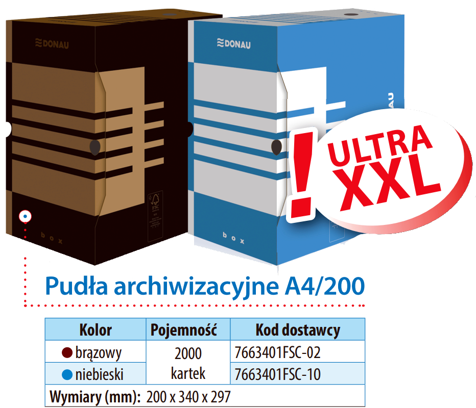 Pudła archiwizacyjne A4/200