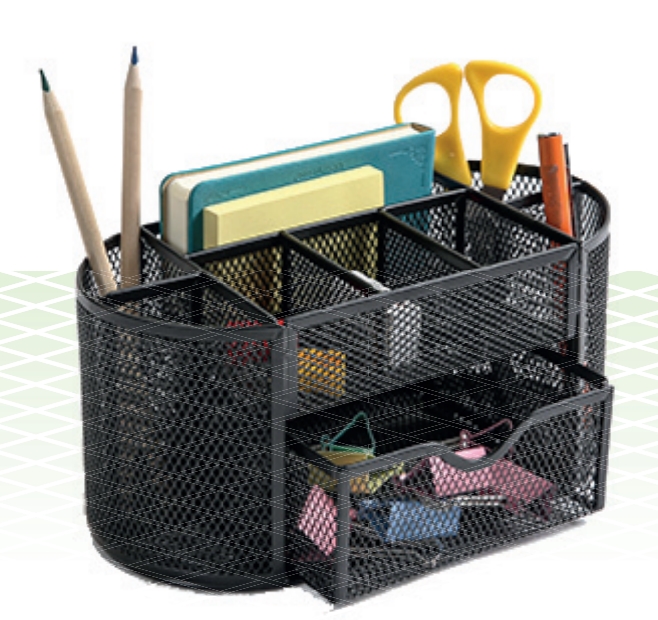 przybornik na biurko,8  komór, z szufladką